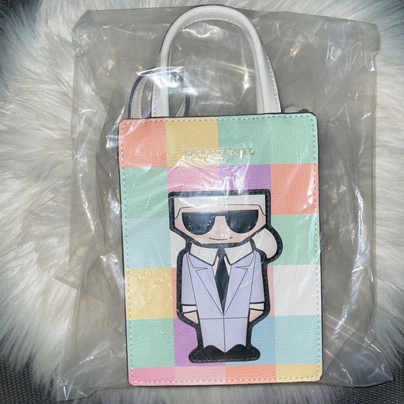 (NWT) KARL LAGERFELD PARIS Maybelle Character Small Crossbody Blush Combo - Picture 11 of 16